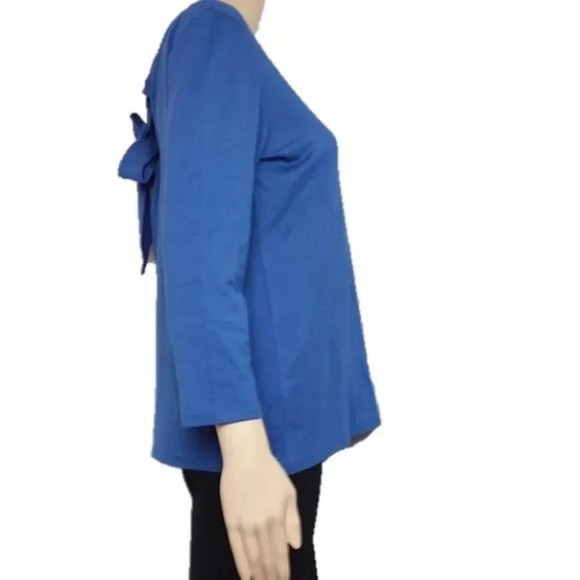 GIBSON BABY PONTE BOW BACK LONG SLEEVE TOP - Picture 2 of 5